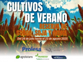 Cultivos de verano: reserva de sorgo, soja y moha 2025-26